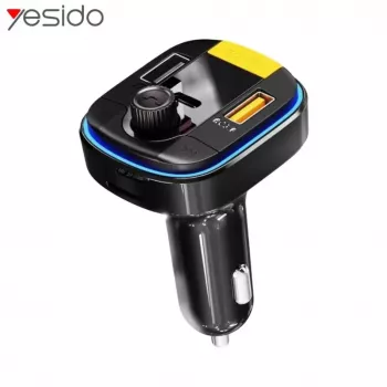 YESIDO Bluetooth na FM vysielač 43W rýchla autonabíjačka Y45 čierna