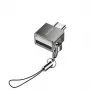 YESIDO GS08 mini hliníkový USB Type-C OTG adaptér s čítačkou kariet - čierny