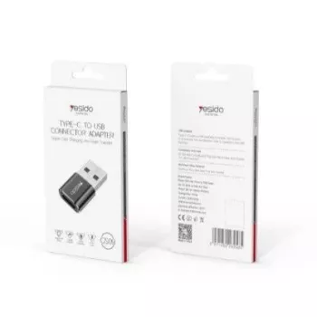 YESIDO GS09 mini hliníkový USB Type-C na USB-A OTG adaptér čierny
