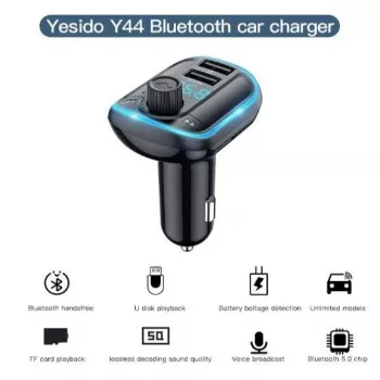 YESIDO Y44 MP3 prehrávač Bluetooth autonabíjačka, 2 USB, čierna