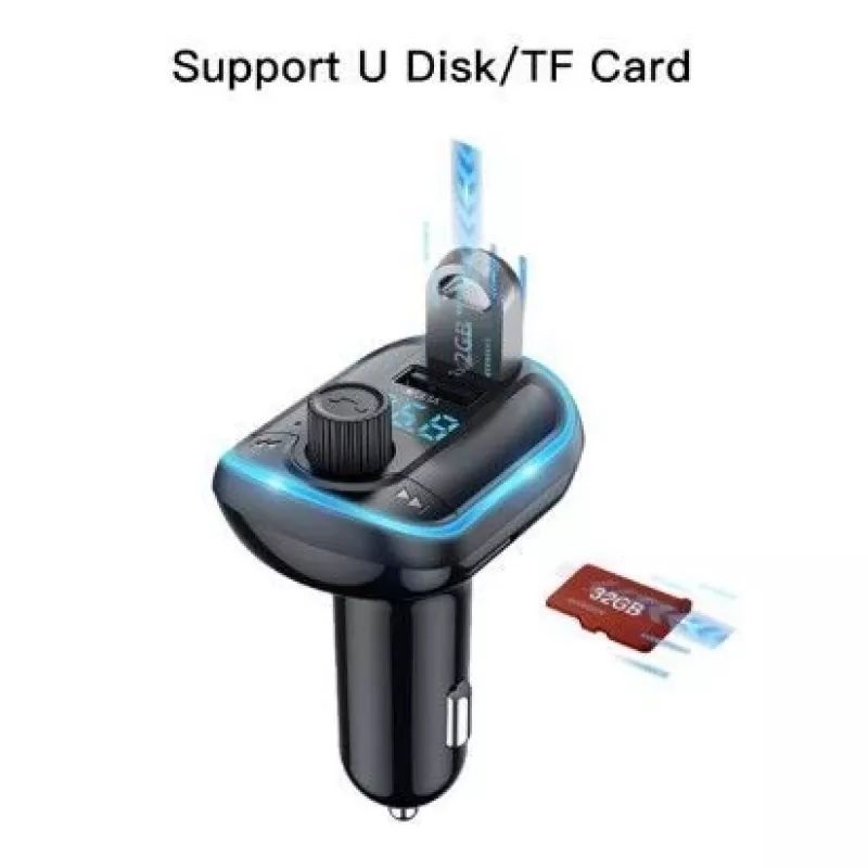 YESIDO Y44 MP3 prehrávač Bluetooth autonabíjačka, 2 USB, čierna