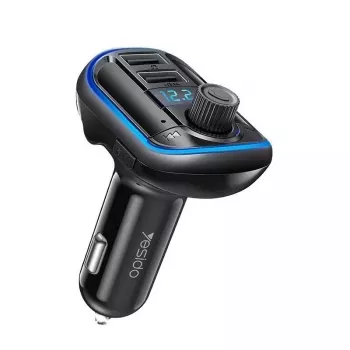 YESIDO Y44 MP3 prehrávač Bluetooth autonabíjačka, 2 USB, čierna