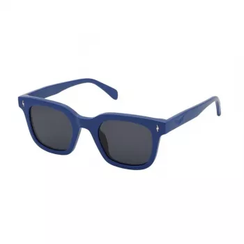 ZADIG & VOLTAIRE SZV401-480D82 unisex obdĺžnikové slnečné okuliare - čierny acetátový rám, sivé polykarbonátové sklá, 48/17/140 mm