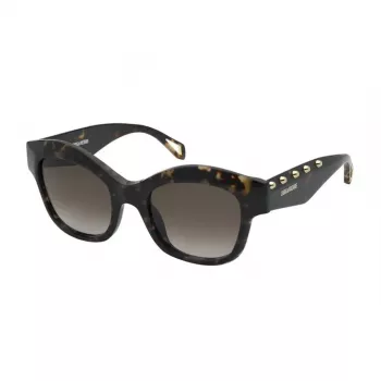 ZADIG & VOLTAIRE SZV410-5204BL dámske obdĺžnikové acetátové slnečné okuliare - čierny rám sivé šošovky 52 mm