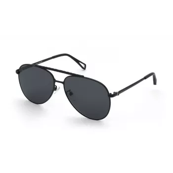ZADIG & VOLTAIRE SZV415-600531 unisex hranaté slnečné okuliare, čierny acetátový rám, sivé polykarbonátové šošovky, UV400 ochrana