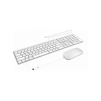 ZAGG káblová USB-C klávesnica a myš pre zariadenia Apple - strieborná (švajčiarske rozloženie)