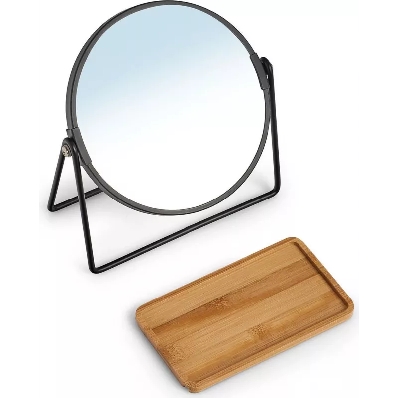 Zeller Present 18738 Voľne stojace okrúhle make-up zrkadlo, čierne