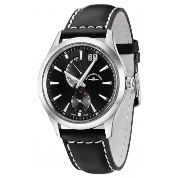 ZENO MAN 6662-7004Q-G1 švajčiarske quartz pánske hodinky 42mm čierny ciferník kožený remienok