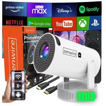 ZENWIRE K400 Mini projektor Android WiFi Full HD Bluetooth s batériou
