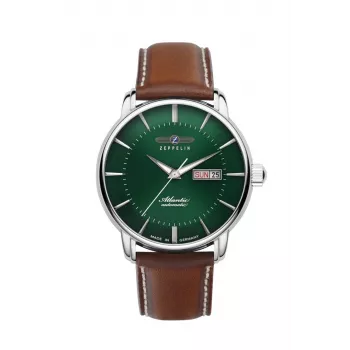 Zeppelin Atlantic 84664 Automatické hodinky, 40 mm, čierny ciferník, hnedý kožený remienok