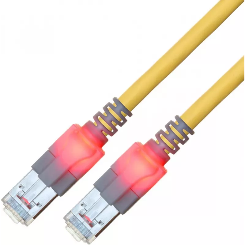 ZVK GmbH EasyLan DualBoot LED CAT 6 SFTP patch kábel RJ-45 konektor samec na RJ-45 konektor samec 50cm žltá CS1OYCDCD0005
