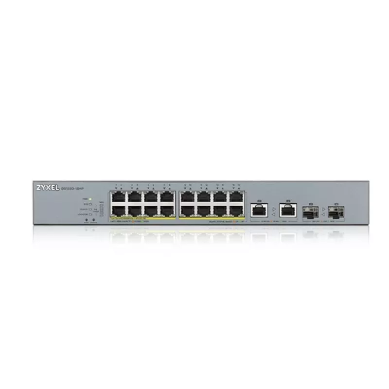 ZyXEL GS1350-18HP-EU0101F smart managed gigabitový PoE+ switch so 16 PoE+ portami a 2 SFP uplinkami, 250W budget