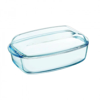 PYREX Essentials obdĺžniková sklenená nádoba s viečkom 6,5L 36x22x15cm