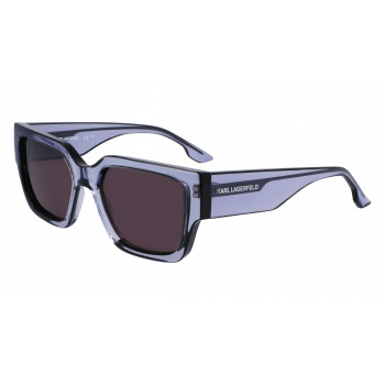 Karl Lagerfeld unisex KL6142S-020 hranaté slnečné okuliare, čierny rám, sivé sklá, 55mm