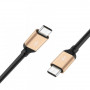 JOYROOM S-M330 USB-C na USB-C 100W rýchlonabíjací kábel, pletený nylonový dátový kábel, 2m, čierno-zlatá