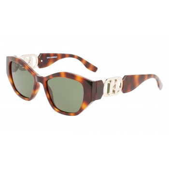 Karl Lagerfeld dámske KL6086SH-240 hranaté slnečné okuliare, havannový rám, hnedé gradientové sklá, 54mm