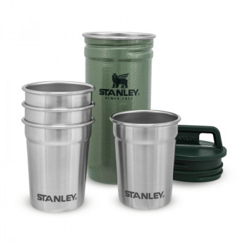 STANLEY Vodka Glass Set Adventure, 4 poháre 59 mL s úložným rámom zelená