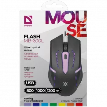 Myš DEFENDER FLASH MB-600L OPTIC LED 1200dpi 4P