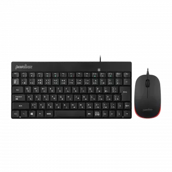 Perixx PERIDUO-212 DE, mini súprava USB klávesnice a myši, čierna